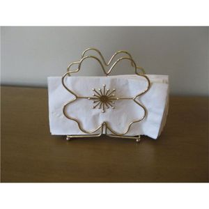 ที่ใส่กระดาษเช็ดปากรูปดอกไม้สีทองหรูหรา ที่วางกระดาษทิชชูแบบลวดโลหะรูปดาวตกแต่งโต๊ะสไตล์โมเดิร์นกลางศตวรรษ เหมาะสำหรับร้านอาหาร งานแต่งงาน และของตกแต่งกลางโต๊ะ - Product Image 1