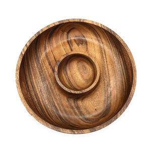 Bandeja Redonda de Madera de Acacia de Primera Calidad para Servir Aperitivos y Bocadillos, Precio de Fábrica - Product Image 1