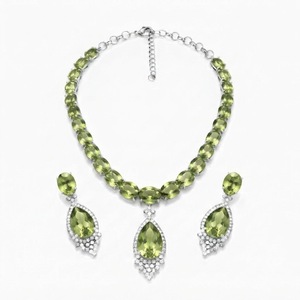 Luxury Silver Plated Zircon <b>Jewelry</b> <b>Set</b> Classic Teardrop Pendant Necklace & Drop Earrings <b>Bridal</b> Wedding <b>Set</b> Women - Product Image 6
