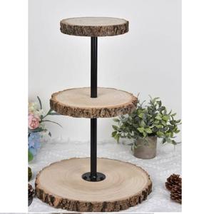 Home Hotel Use Multi Functional Wooden Luxury Design Fruit Cake Serving Stand Enamel Finishing Decorative Cake Server Stand - Product Image 2