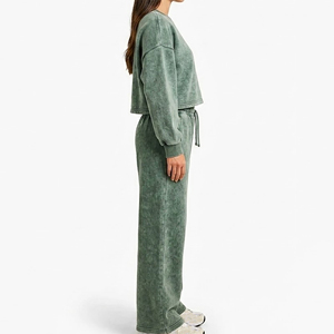 Survêtements d'hiver en coton respirant 100 % pour femmes, style streetwear, avec logo brodé personnalisé, vente en gros à prix réduit - Product Image 5
