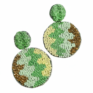 Pendientes de moda divertidos y elegantes para niñas, hechos a mano, coloridos, con cuentas de semillas, en forma de flor, chapados en plata. - Product Image 6