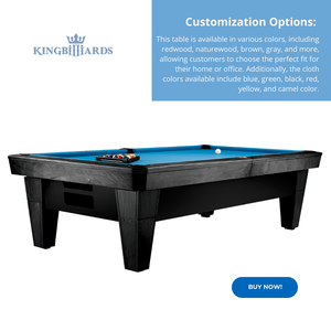 Mesa de Billar Profesional KINGBILLIARDS de Diseño Popular, Estilo Torneo, 9 pies, Madera Sólida, Pizarra, Bolsillos de Cuero Genuino, Personalizable - Product Image 4