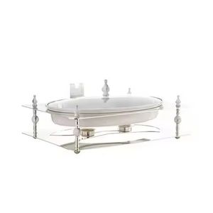 Royal Silver Embossed Casserole Premium Food Warmers Mirror Polish Stainless Steel <b>Buffet</b> <b>Server</b> with Ornate Floral Design - Product Image 4