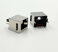 Connecteur Ethernet RJ45 LITE 1x1 à Port Unique Cat5e 8p8c Vertical 180° Blindé pour Montage en Trou/Sur Surface Fabriqué en Chine