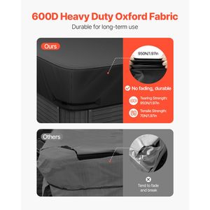 Copertura per Vasca Idromassaggio da Esterno 90 X 90 X 20 Pollici, Impermeabile e Resistente alle Intemperie, in Tessuto Oxford 600D Resistente, Protezione di Sicurezza - Product Image 3