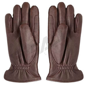 Guantes de Cuero Marrón para Mujer, de Piel de Oveja, de Marca, para Invierno, Diseño de Fabricante, para Motocicleta, Moda y Vestir - Product Image 3