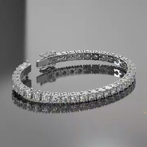 New Moissanite Diamond Bracelet for Women and Men, Mix Cut Diamond Bracelet For Wedding, Yellow Gold moissanite Bracelet - Product Image 3