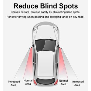 กระจกมองหลังแบบนูน 2 ชิ้น สำหรับรถยนต์ กระจกมองข้างรถยนต์ กระจกมองจุดบอดรถยนต์ - Product Image 4