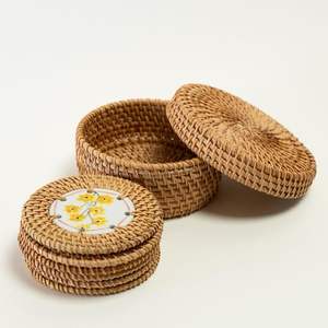 Handwoven Rattan <b>Coasters</b> Heat Resistant - Modern Style Natural Fiber <b>Drink</b> <b>Coasters</b> for Table Decor Luxury <b>Coasters</b> Set - Product Image 3