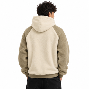 Sweat-shirts en molleton de coton pour hommes, personnalisés, à demi-zip, coupe oversize, manches raglan, logo brodé, poche avant, vêtements décontractés d'hiver, fabrication américaine - Product Image 2