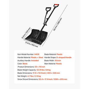 Pala da Neve in Acciaio da 18 Pollici con Manici a D, Impugnatura Antiscivolo, Grande Capacità, Design Pratico per la Rimozione della Neve - Product Image 4