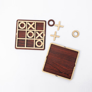 Wooden Tic Tac Toe Board Game With X And O Pieces Modern Tabletop Strategy <b>Puzzle</b> Toy For Kids And Family Quick Play Enjoyment - Product Image 3