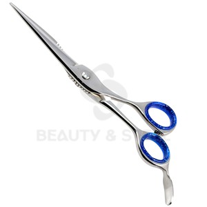 Ciseaux de coiffure professionnels en argent avec lame convexe fine pour une coupe de précision et un style détaillé - Product Image 1