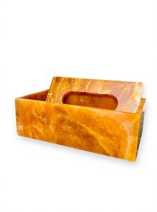 JAMEEL SONS INTERNATIONAL Boîte à mouchoirs de luxe en résine orange, porte-serviettes, finition lisse, fait main, support multifonctionnel pour la maison - Product Image 3