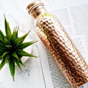 Food Grade Pure Copper Drinking <b>Bottle</b> Matte Finish Reusable <b>Bottle</b> for Home Office Gym - Product Image 1