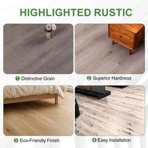 Plancher en bois dur UV élégant d'hickory de laque Plancher en bois d'ard machiné par planche large solide imperméable pour des maisons résidentielles - Product Image 3