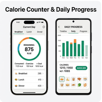 Application de comptage des calories RoyalCraft Enterprise, suivi des calories, planificateur de régime, guide nutritionnel, perte de poids pour iOS/Android/Linux/Mac