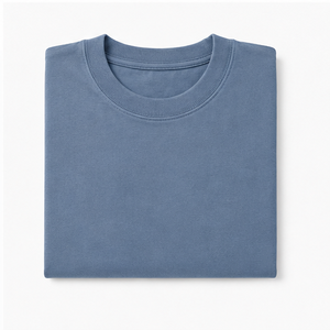 Custom Dusty Blue Soft Washed Cotton <b>Mens</b> Oversized Short Sleeve Crew Neck T-Shirt MTS-OVR-0009 - Product Image 4
