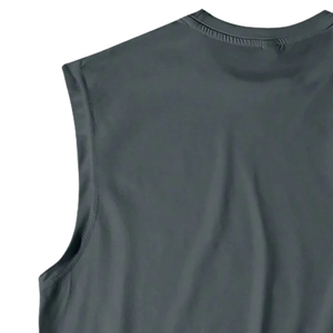 <b>Mens</b> <b>Dark</b> <b>Grey</b> Sleeveless Tank Top Casual Muscle <b>Shirt</b> Neck Regular Fit Summer Gym Workout Sportswear Breathable Plus Size - Product Image 3
