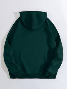 Sweat à capuche polaire uni respirant pour homme avec cordon de serrage et poche, imprimé sérigraphié – Collection Hiver Tendance - Product Image 2