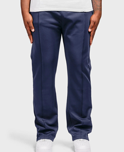 Pantalon de survêtement en coton bleu marine pour homme, taille élastique avec cordon de serrage, coupe droite décontractée, poches latérales, respirant, poids moyen, idéal pour l'automne - Product Image 2