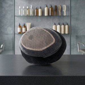 Perruques Courtes Ondulées en Cheveux Brésiliens Remy avec Base en Soie pour Hommes, Double Trame, Sans Colle, Plusieurs Tailles de Toupet - Product Image 4