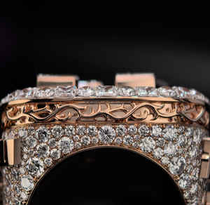 Anillo de compromiso/boda vintage de oro blanco de 14k con diamante tallado cultivado en laboratorio IGI/GIA, anillo unisex de alta calidad para joyería de estilo hip-hop/rap. - Product Image 2