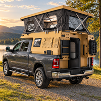 Capot de camion avec tente de camping intégrée pour Ford F150/ Toyota Hilux/ RAM 1500, benne longue de 6,4 pieds, hardtop en aluminium
