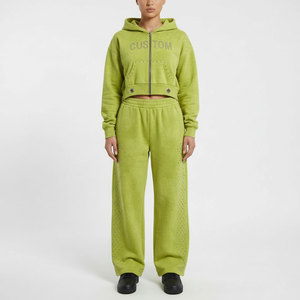 ชุดเสื้อสเวตเชิ้ตและกางเกงสเวตแพนท์แบบยูนิเซ็กซ์ ผ้าฝ้าย 100% เฟรนช์เทอร์รี่ ทรงโอเวอร์ไซส์ บ็อกซี่ฟิต สำหรับผู้ชายและผู้หญิง - Product Image 1