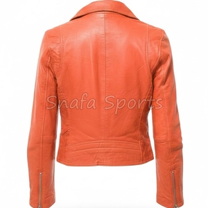 Chaqueta de cuero para mujer de primera calidad, material suave, prenda exterior que ofrece durabilidad, comodidad y un estilo moderno y a la moda. - Product Image 2