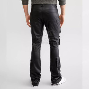 Approvisionnement direct d'usine, nouvelle arrivée, pantalon cargo en cuir sur mesure, pantalon cargo en cuir de haute qualité - Product Image 2