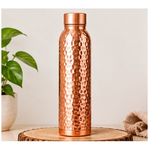 Botella de Agua de Cobre con Patrón Ondulado, Diseño Moderno, Portátil para Viajes - Product Image 4