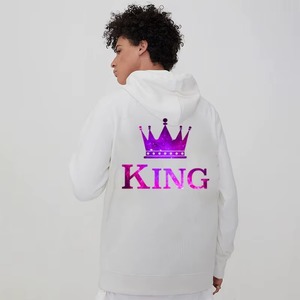Sudadera con Capucha Negra para Mujer con Diseño de Corona de Rey con Brillantina Morada en la Espalda, Sudadera Informal de Manga Larga, Corte Regular, para Otoño - Product Image 3