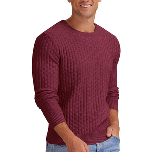 Suéter de Punto para Hombre, Color Sólido, Calidad Premium, Manga Larga, Corte Regular, para Otoño, 100% Acrílico, Venta al Por Mayor - Product Image 2
