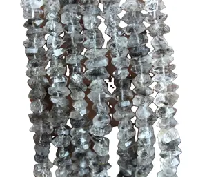 Impressionante Qualidade Natural Herkimer Diamante Quartz Gemstone Centro Perfurado Não tratado Áspero Bead Fazer Jóias