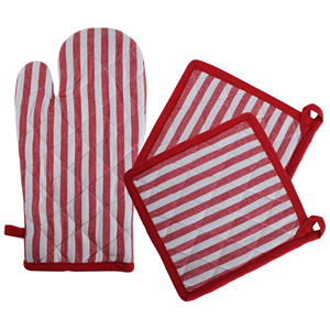 Ensemble de maniques de cuisine et de dessous-de-plat en coton à carreaux verts, isolés thermiquement, style classique - Product Image 5