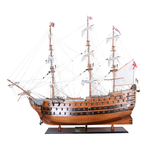 Modèle de bateau en bois HMS Victory (édition spéciale XL) Réplique nautique peinte à la main avec support d'exposition pour la décoration de la maison - Product Image 1