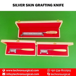 Couteau à greffer en peau d'argent à manche plaqué or de 190mm - Product Image 4