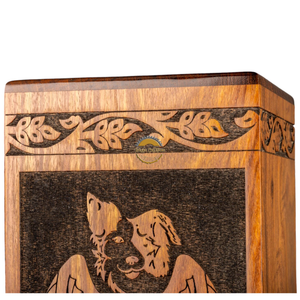 Handcrafted heels sun bird fly wave & Natural Wood Cremation Urn Ashes <b>Box</b> Artistic Funeral <b>Memorial</b> <b>Keepsake</b> by AYAANS - Product Image 6