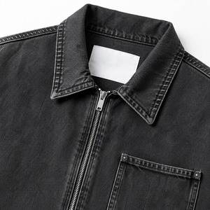 Custom High Quality Men <b>Black</b> Denim <b>Jacket</b> 2026 Zip Up Casual Streetwear Cotton <b>Jean</b> <b>Jacket</b> OEM ODM Manufacturer - Product Image 6