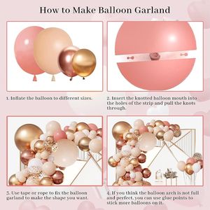Kit Arco di Palloncini Rosa Antico e Oro Rosa con Coriandoli per Addobbi Boho, Matrimoni, Addii al Nubilato e Feste per Ragazze e Donne - Product Image 2