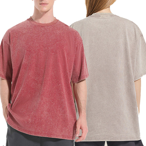 Camiseta de cuello redondo a precio de fábrica, con logo personalizado, estilo vintage, lavado ácido, camiseta extragrande, sudadera de lujo para hombre - Product Image 5