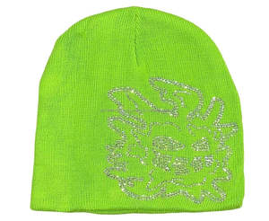 Bonnets d'hiver en acrylique avec strass multicolores Bonnet en acrylique sans manchette imprimé avec des pierres Bonnet Bonnet - Product Image 3