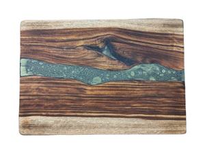 Tabla de cortar de cocina de madera ecológica con tabla de cortar y servir multiusos de arte epoxi para comedor moderno - Product Image 6