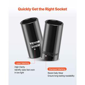 Juego de 64 Piezas de Herramientas para Reparación de Automóviles, Juego de Llaves de Impacto de 3/8, Barras de Extensión de 6 Piezas, Acero Cr-V, Estuche de Transporte, Tamaños Métricos y SAE - Product Image 4