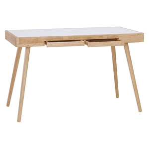 Escritorio de Estudio Moderno Blanco con Patas de Madera Cónicas para Lectura y Trabajo en el Hogar - Product Image 3