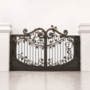 Puertas Dobles de Hierro Forjado a Mano, Antirrobo, Decorativas Retro para Patio, Casa, Villa, Apartamento - Product Image 1