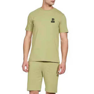 Service OEM Ensemble T-shirt et short en toile respirante pour homme, 100% coton, idéal pour l'été - Product Image 2