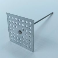 Pins adhésifs en acier doux multi-longueurs à surface lisse, base perforée, pour isolation thermique renforcée